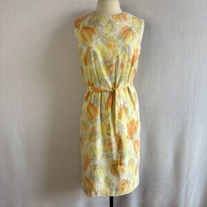 1960s Floral Sleeveless Shift Dress